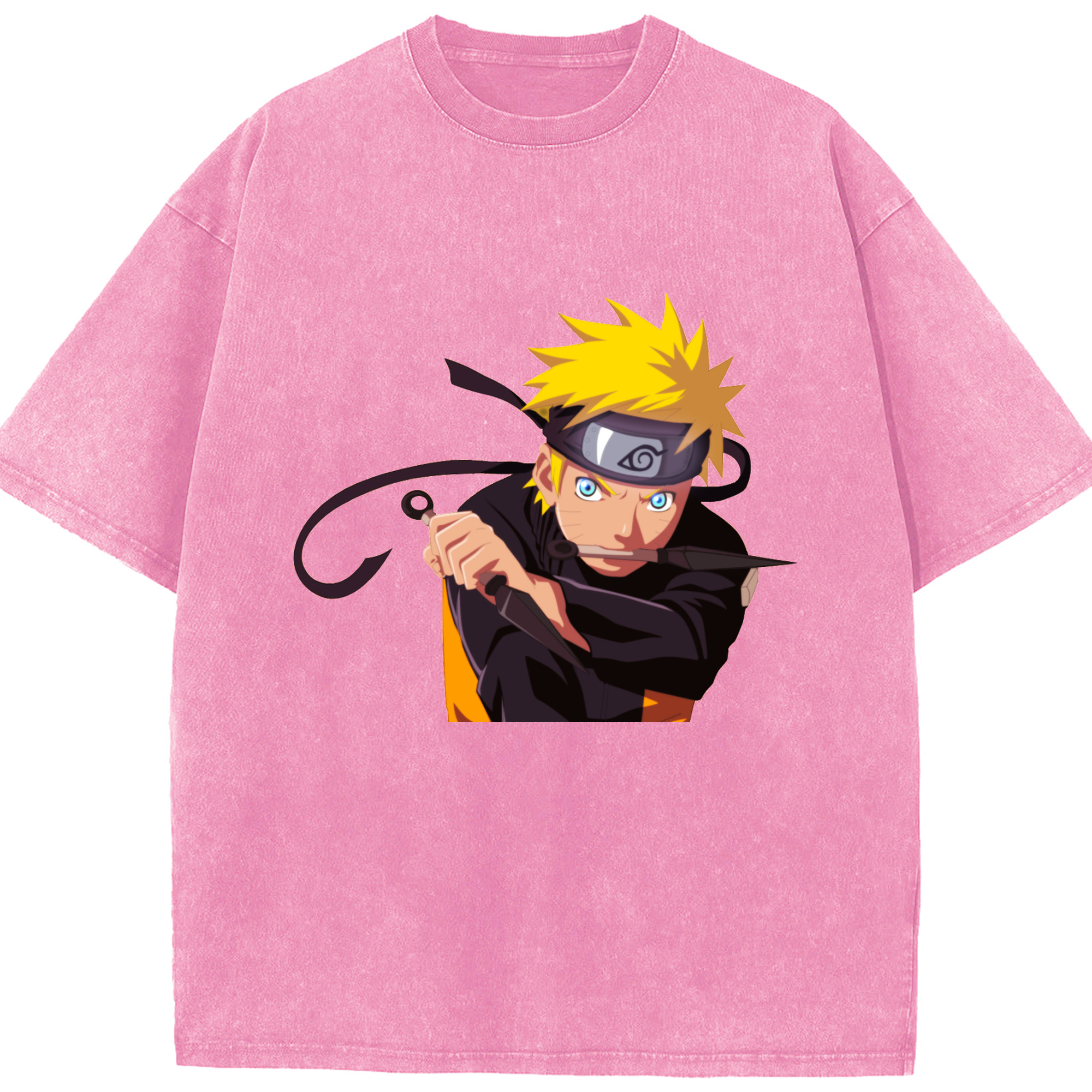 （画像用） NARUTO -ナルト- うずまき ナルト Uzumaki Naruto 綿100% ヴィンテージ風 半袖Tシャツ（フロントプリント）